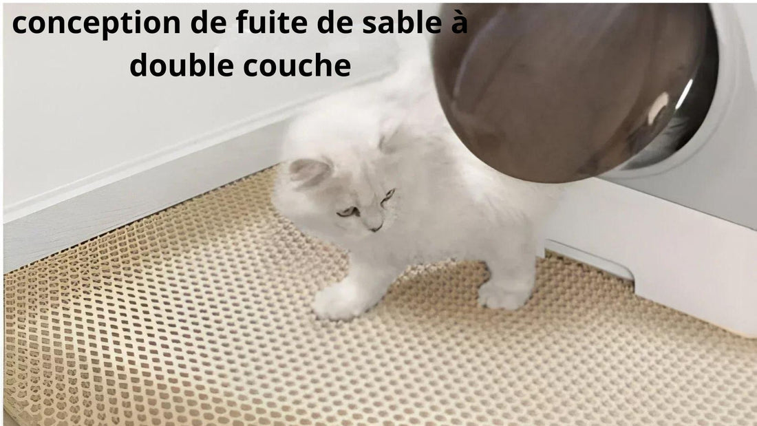 Tapis à litière pour chat double couche imperméable, anti-urine, facile à nettoyer, antidérapant – Protège-sol spacieux contre les griffes et les éclaboussures.